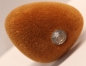 Preview: Sicherheitsnase dreieckig beflockt Braun 30 mm mit Glitzerstein und Sicherheitsscheibe