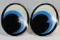 Preview: 1 Paar 31 mm x 48 mm Sicherheitsaugen Comic weiß schwarz blau