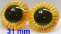 Preview: 1 Paar Sicherheitsaugen Owl-Cut transparent durchgefärbt gelb