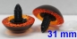 Preview: 1 Paar Sicherheitsaugen Owl-Cut transparent durchgefärbt orange