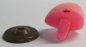 Preview: Sicherheitsnase dreieckig beflockt Rosa 35 mm mit Glitzerstein und Sicherheitsscheibe