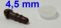 Preview: Sicherheitsnase dreieckig hart braun mit Sicherheitsscheibe 4,5 mm