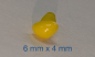 Preview: Sicherheitsnase dreieckig hart gelb glänzend mit Sicherheitsscheibe 6 mm