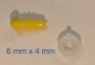 Preview: Sicherheitsnase dreieckig hart gelb glänzend mit Sicherheitsscheibe 6 mm 2