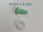 Preview: Sicherheitsnase dreieckig hart hellgrün mit Sicherheitsscheibe 6 mm 2