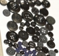 Preview: ca. 50 g Knöpfe aus Kunststoff schwarz-dunkelblau Mix verschiedene Größen und Formen