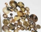 Preview: ca. 50 g Knöpfe aus Kunststoff beige-braun-meliert Mix verschiedene Größen und Formen
