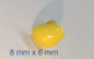 Preview: Sicherheitsnase dreieckig hart gelb glänzend mit Sicherheitsscheibe 8 mm