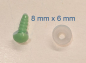 Preview: Sicherheitsnase dreieckig hart hellgrün mit Sicherheitsscheibe 8 mm 2