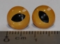 Preview: 1 Paar 8 mm Kunststoffaugen Katze dunkelgelb zum Annähen