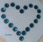 Preview: Swarovski-Bügelapplikation Herz mini Emerald