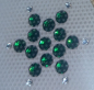 Preview: Swarovski-Bügelapplikation Stern Grün