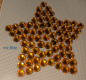 Preview: Swarovski-Bügelapplikation Stern gefüllt orange