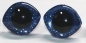 Preview: 1 Paar Sicherheitsaugen geschwungen transparent durchgefärbt klar mit Glitter dunkelblau 23 mm x 20 mm