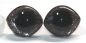 Preview: 1 Paar Sicherheitsaugen geschwungen transparent durchgefärbt klar mit Glitter braun 23 mm x 20 mm