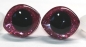Preview: 1 Paar Sicherheitsaugen geschwungen transparent durchgefärbt klar mit Glitter pink 23 mm x 20 mm