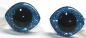 Preview: 1 Paar Sicherheitsaugen geschwungen transparent durchgefärbt klar mit Glitter blau 23 mm x 20 mm