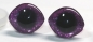 Preview: 1 Paar Sicherheitsaugen geschwungen transparent durchgefärbt klar mit Glitter purpur 23 mm x 20 mm