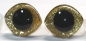 Preview: 1 Paar Sicherheitsaugen geschwungen transparent durchgefärbt klar mit Glitter gold 23 mm x 20 mm