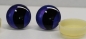 Preview: 1 Paar Sicherheitsaugen trapezoid 25 mm violett metallic gebogene Pupille Schaf Mond