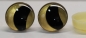 Preview: 1 Paar Sicherheitsaugen trapezoid 25 mm gold metallic gebogene Pupille Schaf Mond