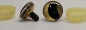 Preview: 1 Paar Sicherheitsaugen trapezoid 25 mm gold metallic gebogene Pupille Schaf Mond