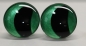 Preview: 1 Paar Sicherheitsaugen trapezoid 25 mm grün metallic gebogene Pupille Schaf Mond