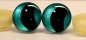 Preview: 1 Paar Sicherheitsaugen trapezoid 25 mm türkisgrün metallic gebogene Pupille Schaf Mond