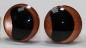 Preview: 1 Paar Sicherheitsaugen trapezoid 20 mm orange metallic gebogene Pupille Schaf Mond