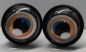Preview: 1 Paar 14 mm Sicherheitsaugen Kunststoff mit Glas orange-blau-weiß