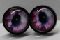 Preview: 1 Paar 14 mm Sicherheitsaugen Kunststoff mit Glas rosa-weiß