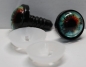 Preview: 1 Paar 14 mm Sicherheitsaugen Kunststoff mit Glas rot-türkis
