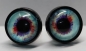 Preview: 1 Paar 14 mm Sicherheitsaugen Kunststoff mit Glas türkis bunt