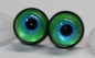 Preview: 1 Paar 14 mm Sicherheitsaugen Kunststoff mit Glas grün blau