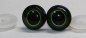 Preview: 1 Paar 17 mm Sicherheitsaugen Kunststoff mit Glas grün schwarz ovale Pupille