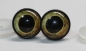 Preview: 1 Paar 17 mm Sicherheitsaugen Kunststoff mit Glas gelb braun schwarz ovale Pupille
