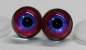 Preview: 1 Paar 17 mm Sicherheitsaugen Kunststoff mit Glas rot blau