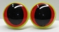 Preview: 1 Paar 22 mm Sicherheitsaugen Kunststoff mit Glas hellrot Katze Drache