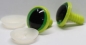 Preview: 1 Paar 22 mm Sicherheitsaugen Kunststoff mit Glas grün Katze Drache