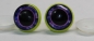 Preview: 1 Paar 22 mm Sicherheitsaugen Kunststoff mit Glas rosa violett ovale Pupille
