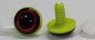 Preview: 1 Paar 22 mm Sicherheitsaugen Kunststoff mit Glas rot schwarz ovale Pupille