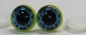 Preview: 1 Paar 22 mm Sicherheitsaugen Kunststoff mit Glas blau weiß schwarz