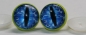Preview: 1 Paar 22 mm Sicherheitsaugen Kunststoff mit Glas blau weiß Katze Drache
