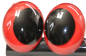 Preview: 1 Paar Sicherheitsaugen oval 23,5 mm x 18,5 mm kirsche Schielaugen