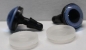 Preview: 1 Paar Sicherheitsaugen 14 mm mittelgroße runde Pupillen zartblau schimmernd verschiedenfarbige Iris