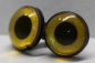 Preview: 1 Paar Sicherheitsaugen 14 mm mittelgroße runde Pupillen goldgelb schimmernd verschiedenfarbige Iris