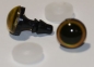Preview: 1 Paar Sicherheitsaugen 12 mm sehr große runde Pupillen kupfergold schimmernd verschiedenfarbige Iris