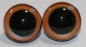 Preview: 1 Paar Sicherheitsaugen 18 mm sehr große runde Pupillen kupfer schimmernd verschiedenfarbige Iris