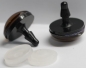 Preview: 1 Paar Sicherheitsaugen 20 mm ovale Pupillen braun schimmernd verschiedenfarbige Iris