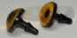 Preview: 1 Paar Sicherheitsaugen 16 mm sehr kleine runde Pupillen goldgelb schimmernd verschiedenfarbige Iris